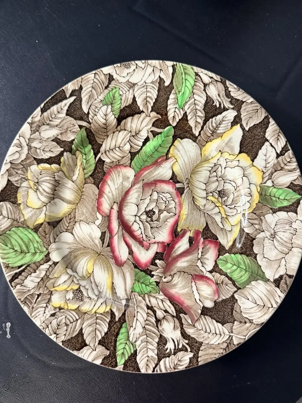 Vintage Myott Son & Co Bermuda England 9” Floral Dinner Plate Set Of 3